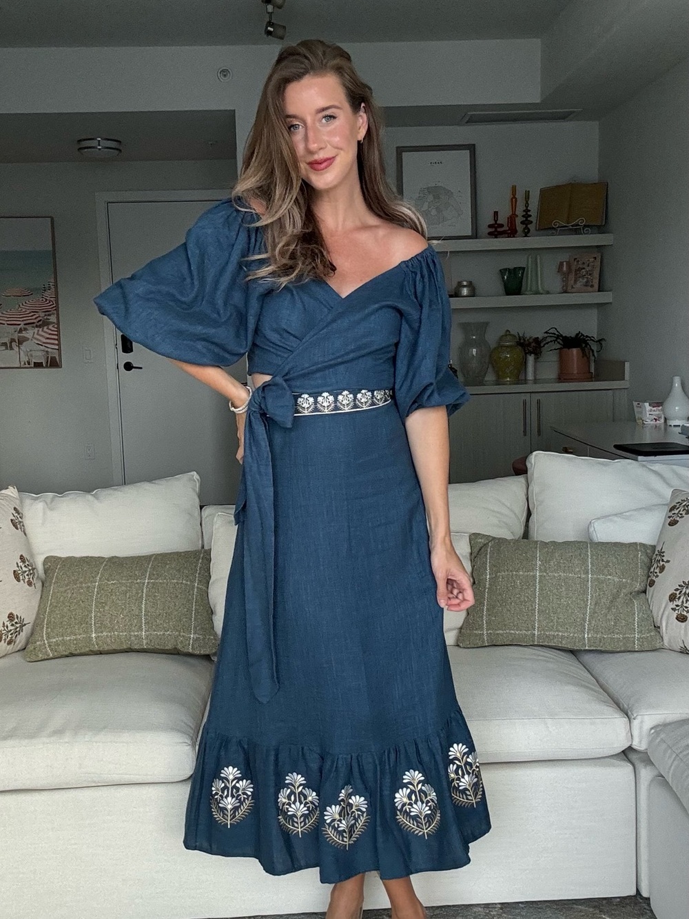 Rosewater house ayan Embroidered Midi Skirt